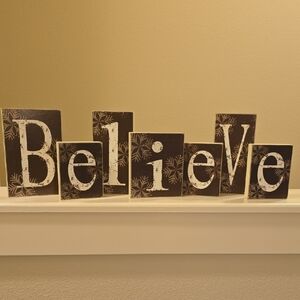 Decorative 'Believe' Wooden Blocks
